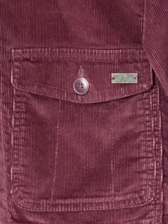 LL Bean Jacket Women Burgundy Button Down Corduroy Blazer Elbow Patch Med NWOT - Picture 6 of 16